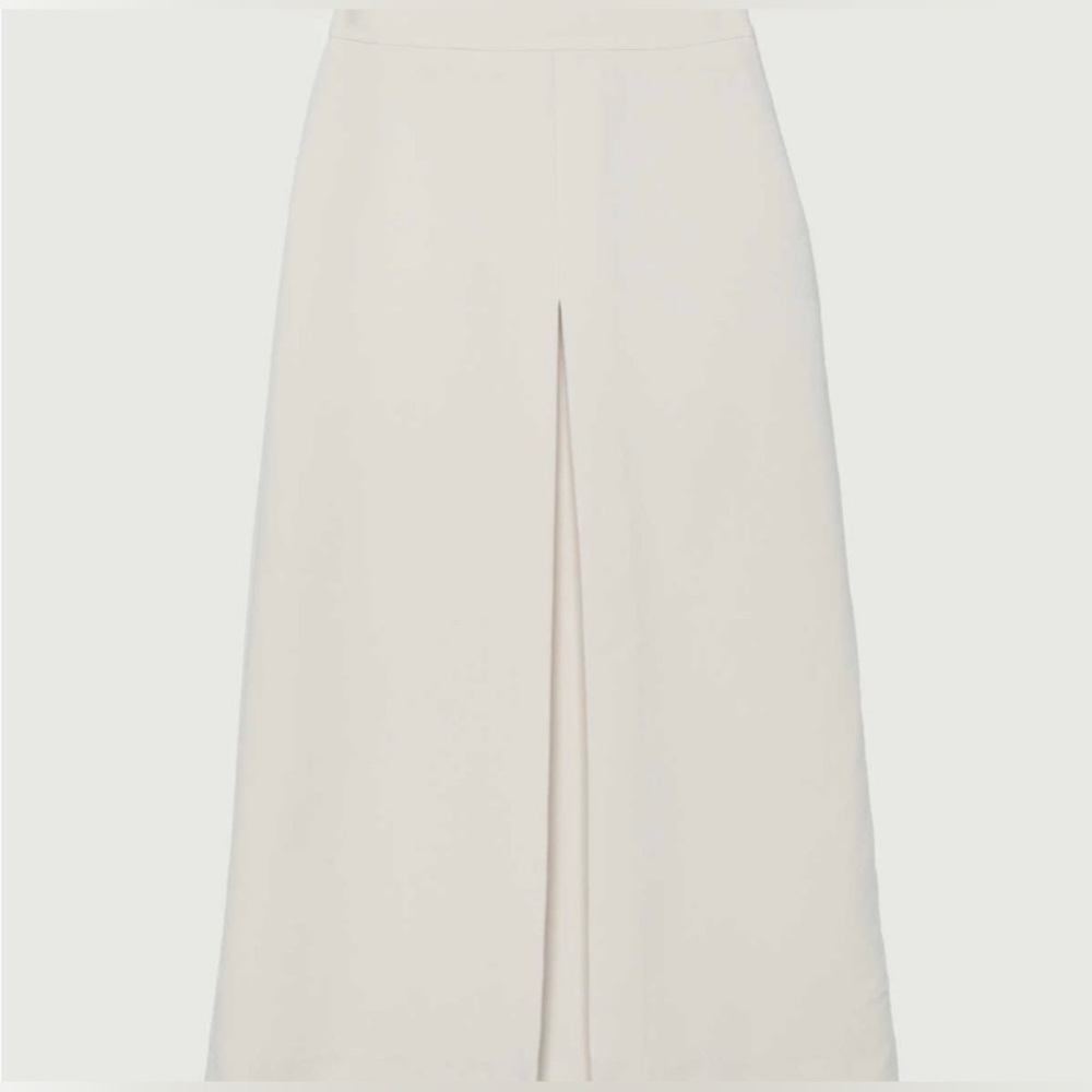 Oak and Fort Midi Skirt with Front Pleat - Cream (Small)